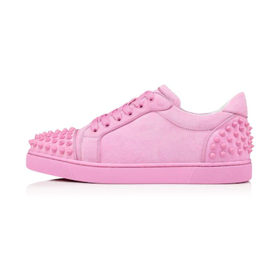 (W) Christian Louboutin Low-Top Suede Calfskin Sneakers 'Pink'