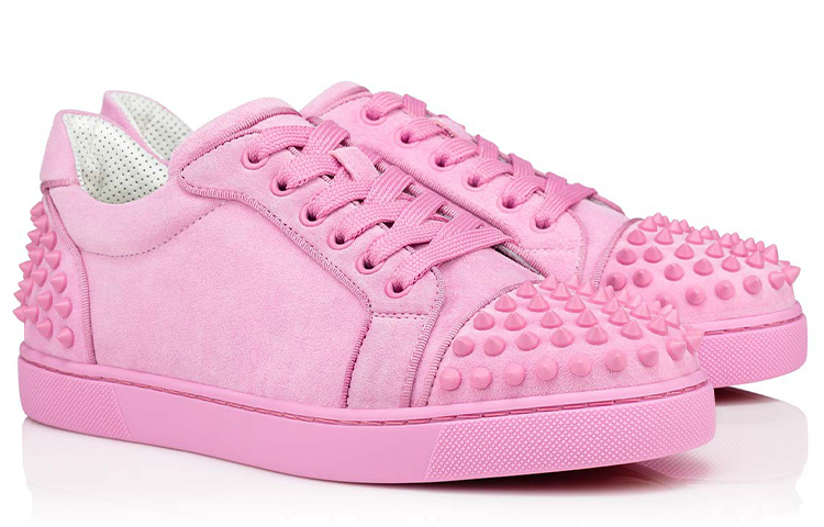 (W) Christian Louboutin Low-Top Suede Calfskin Sneakers 'Pink' 圖 2