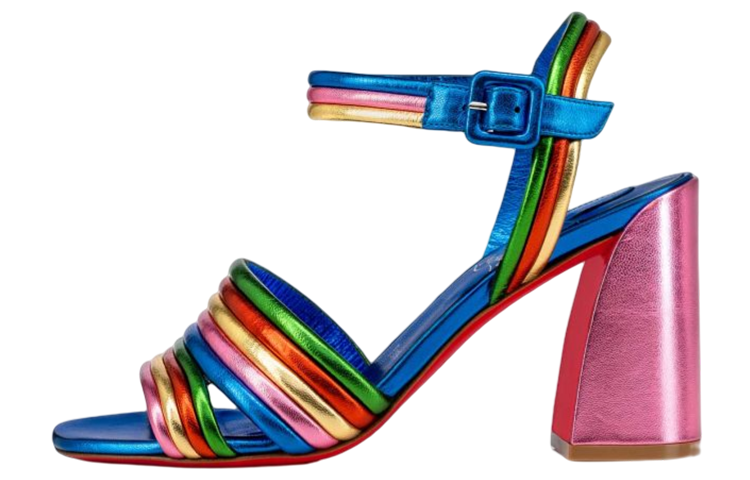 (W) Christian Louboutin Manola 'Blue Fashion Sandal'