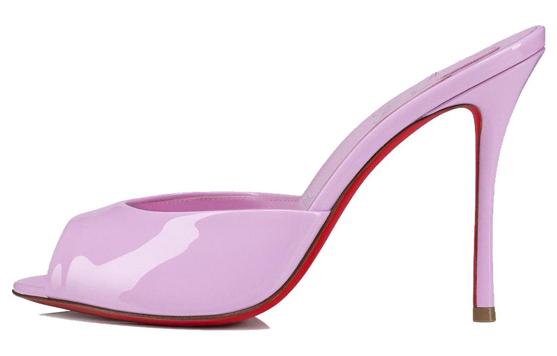 (W) Christian Louboutin Me Dolly Leather Open-Toe High-Heel Mule 'Purple'