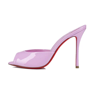 (W) Christian Louboutin Me Dolly Leather Open-Toe High-Heel Mule 'Purple'