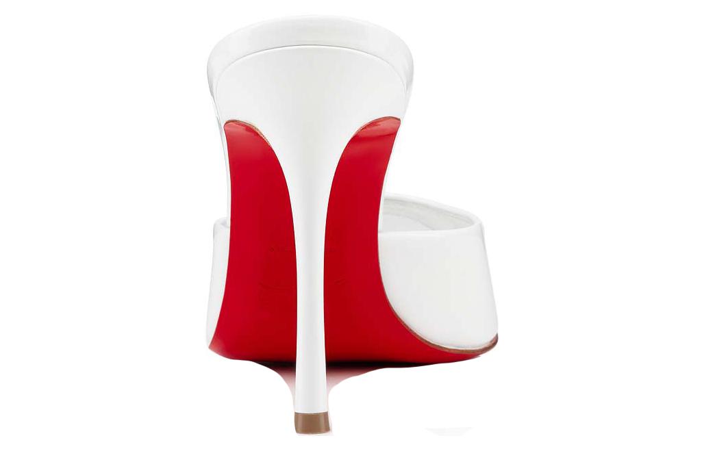 (W) Christian Louboutin Me Dolly Leather Peep-Toe Mule 'White' 圖 3
