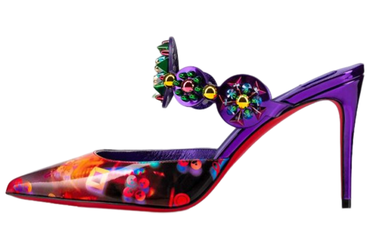 (Women) Christian Louboutin Mirror Leather Sandal 'Purple' 1220590T022