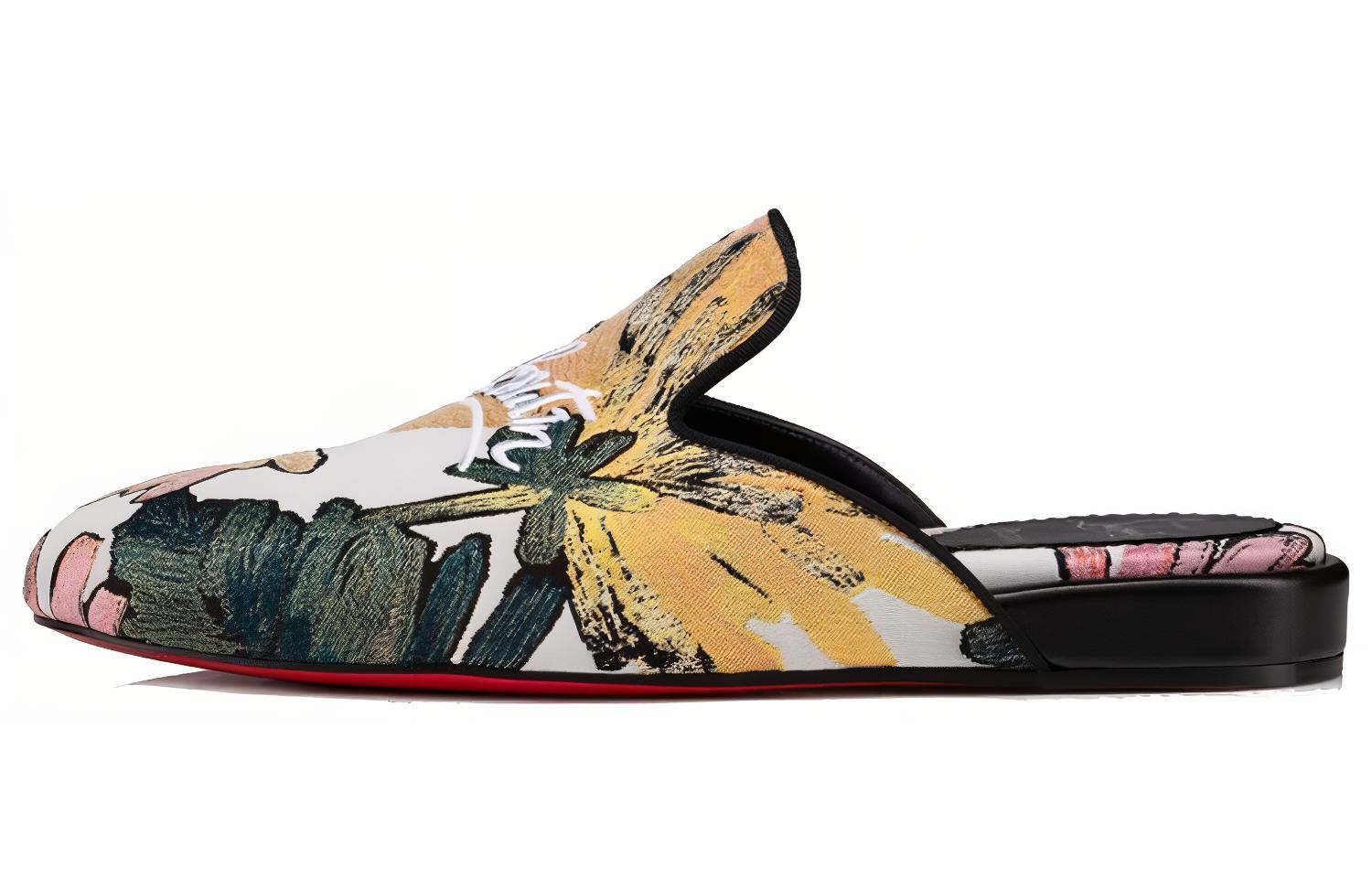 (W) Christian Louboutin Mule 'Embroidery and Nappa Leather Multicolor'