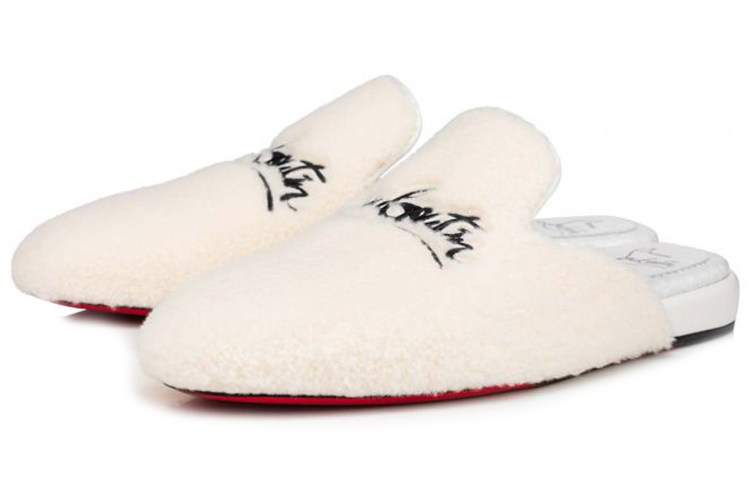 (W) Christian Louboutin Mule Flat 'White Leather' 圖 2