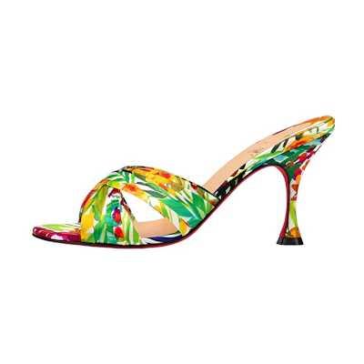 (W) Christian Louboutin Mule Sandal 'Yellow Green'