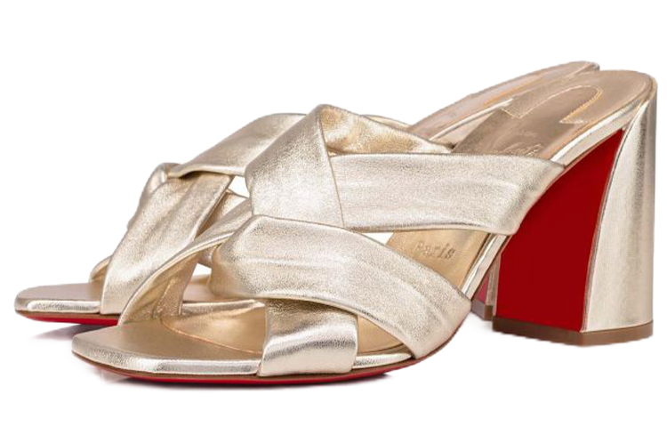 (W) Christian Louboutin Nappa Laminate Sandals 'Gold' 圖 2