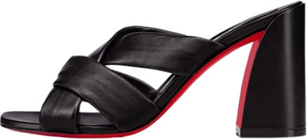(Women) Christian Louboutin Nappa Leather Block Heel Sandal 'Black' 1221102B439 (Women) Christian Louboutin Nappa Leather Block Heel Sandal 'Black' 1221102B439