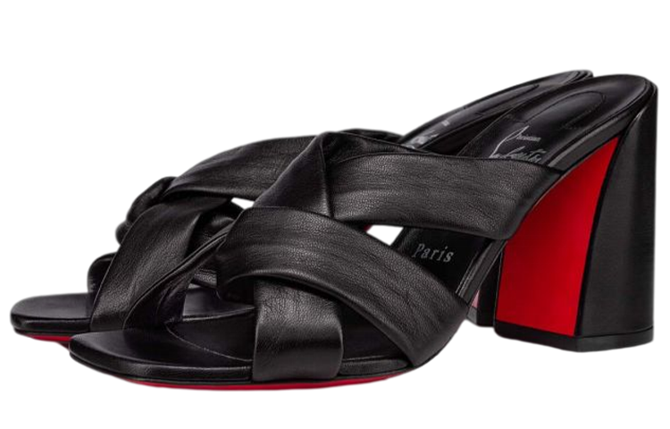 Lookbook (W) Sandal Tumit Blok Kulit Nappa 'Hitam' Christian Louboutin 1221102B439