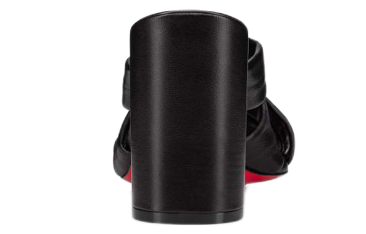 Shop (W) Sandal Tumit Blok Kulit Nappa 'Hitam' Christian Louboutin 1221102B439