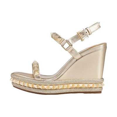 (W) Christian Louboutin Nappa Leather Buckle Sandal 'Gold'