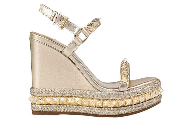 (W) Christian Louboutin Nappa Leather Buckle Sandal 'Gold' 圖 2