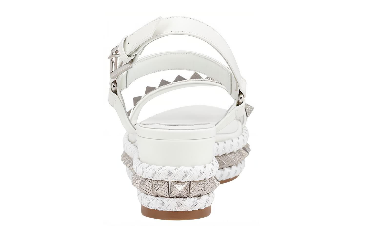 Lookbook (W) Christian Louboutin Sandal Kulit Nappa dengan Gesper 'Putih' 1221353W302