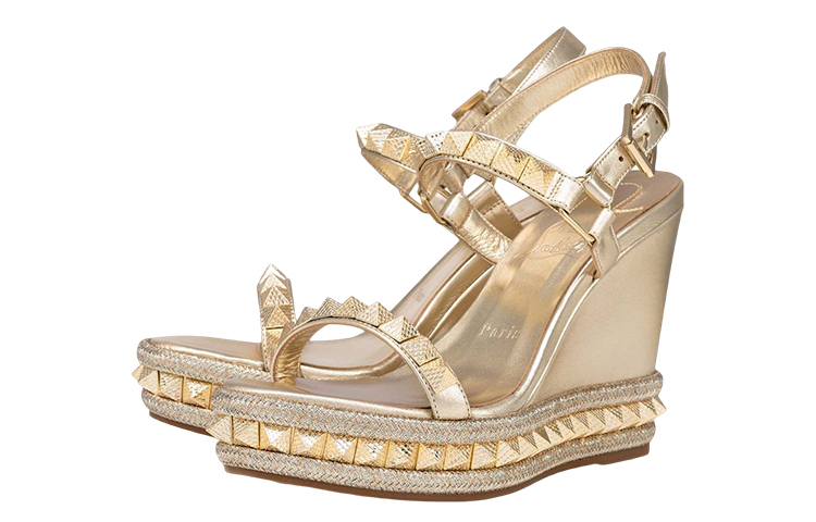 (W) Christian Louboutin Nappa Leather Buckle Sandal 'Gold' 圖 3