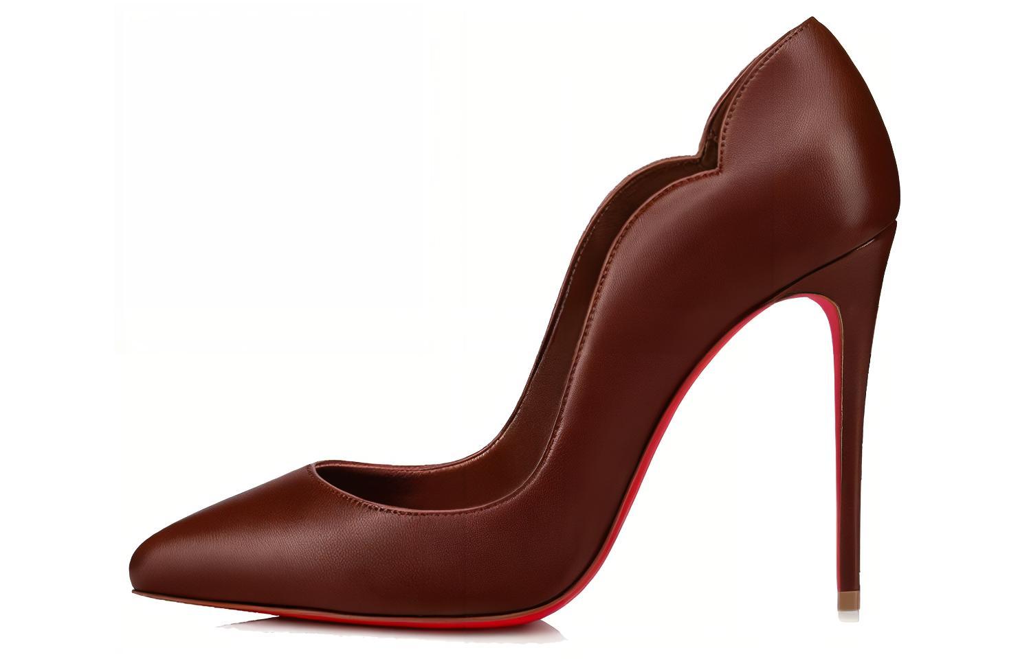 (W) Christian Louboutin Nappa Leather High Heels 'Brown'