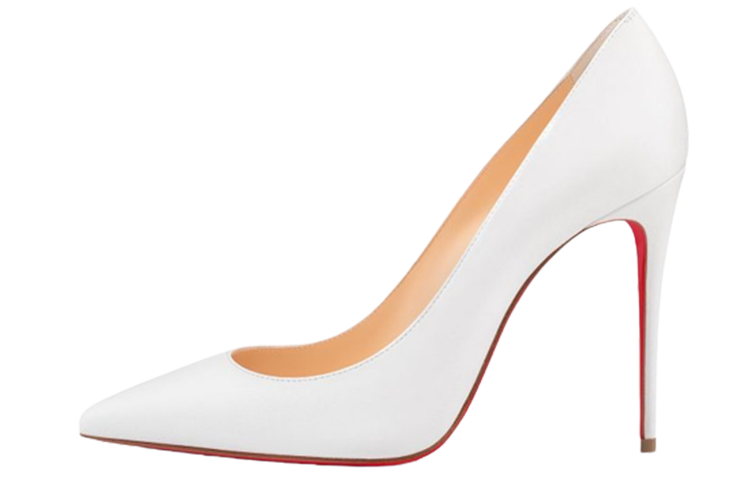 (W) Christian Louboutin Nappa Leather High Heel 'White'