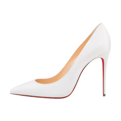 (W) Christian Louboutin Nappa Leather High Heel 'White'