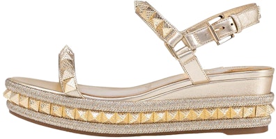 (Women) Christian Louboutin Nappa Leather Sandals 'Gold' 1221351T108 (Women) Christian Louboutin Nappa Leather Sandals 'Gold' 1221351T108