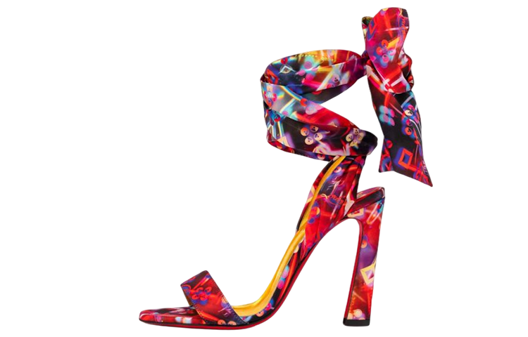 (W) Christian Louboutin Nylon Fashion Sandal 'Red'