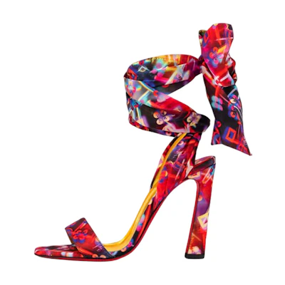 (W) Christian Louboutin Nylon Fashion Sandal 'Red'