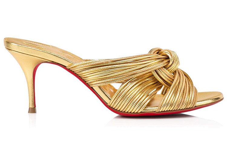 Order (W) 克里斯提安·鲁布托金色露趾凉鞋 1220814G297