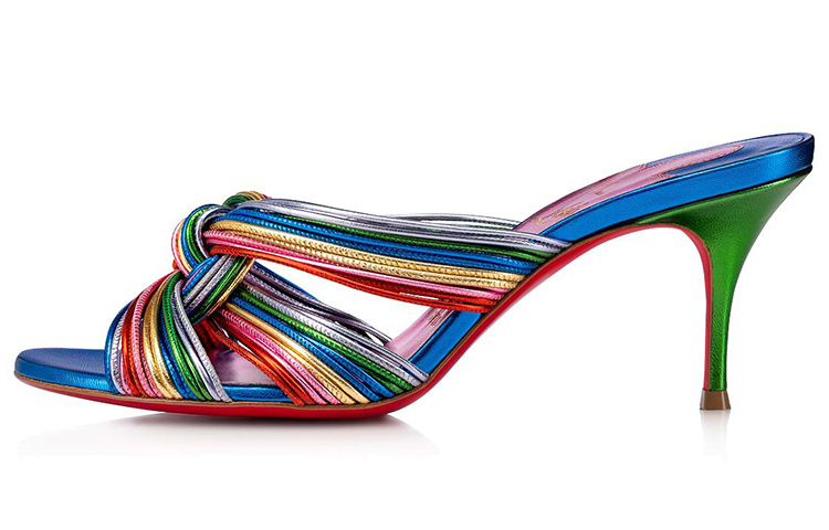 Buy Christian Louboutin 牛皮露跟涼鞋 女性款 彩色