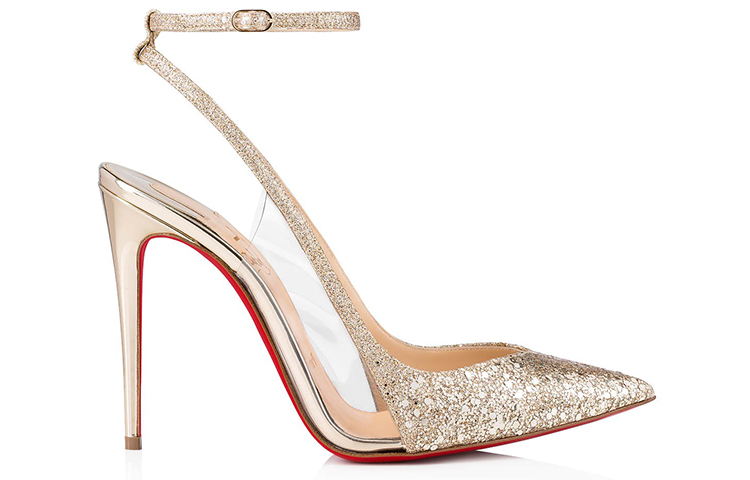 (W) Christian Louboutin Optichoc High Heels 'Gold Glitter' 圖 2