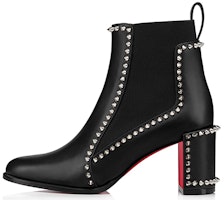 (Women) Christian Louboutin Out Line Spike 'Black High-Top Bootie' 3210964BK01 (Women) Christian Louboutin Out Line Spike 'Black High-Top Bootie' 3210964BK01
