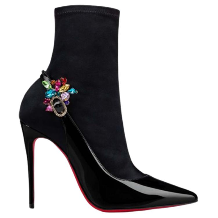 (W) Christian Louboutin Patent Calfskin Ankle Boot 'Black Fashion' 圖 2