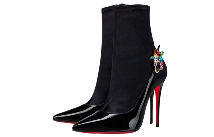 (W) Christian Louboutin Patent Calfskin Ankle Boot 'Black Fashion' 圖 3