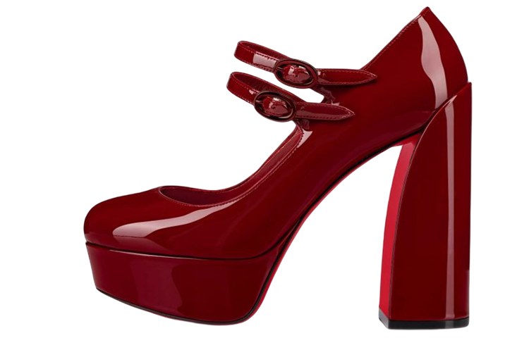 (Women) Christian Louboutin Patent Calfskin Fashion Sandals 'Red' 1220148R533