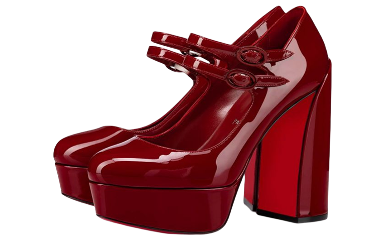 (W) Christian Louboutin Patent Calfskin Fashion Sandals 'Red' 圖 2