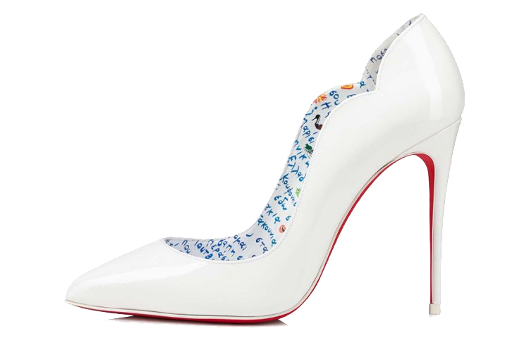 (W) Christian Louboutin Patent Calfskin High Heels 'White Fashion'