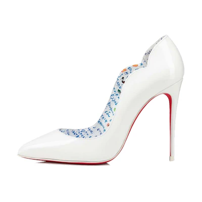 (W) Christian Louboutin Patent Calfskin High Heels 'White Fashion'