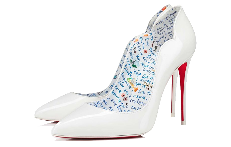 (W) Christian Louboutin Patent Calfskin High Heels 'White Fashion' 圖 3