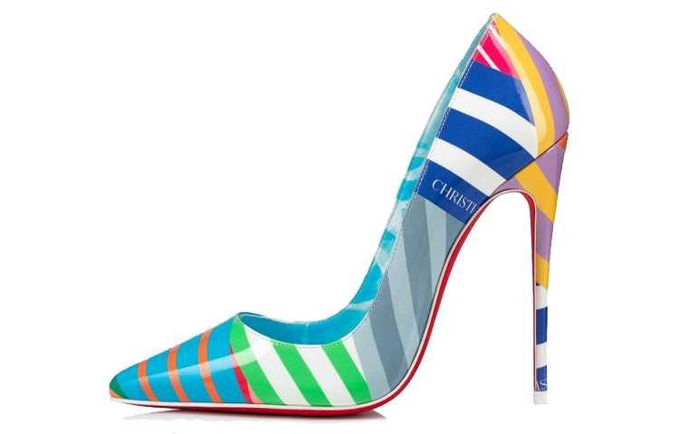 (W) Christian Louboutin Patent Calfskin Print High Heels 'Multicolor'