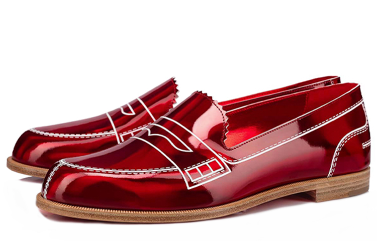 (W) Christian Louboutin Patent Leather Loafers 'Red' 圖 2