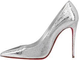 (Women) Christian Louboutin Patent Leather Pointed Toe Stiletto 'Silver' 1230342S211 (Women) Christian Louboutin Patent Leather Pointed Toe Stiletto 'Silver' 1230342S211