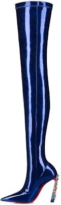 (Women) Christian Louboutin Patent Leather Pointed Toe Stiletto Over-The-Knee Boots 10cm 'Blue' 32309505568 Buy (Women) Christian Louboutin Patent Leather Pointed Toe Stiletto Over-The-Knee Boots 10cm 'Blue' 32309505568