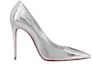Order (W) Christian Louboutin Kulit Paten Tumit Runcing Stiletto 'Silver' 1230342S211