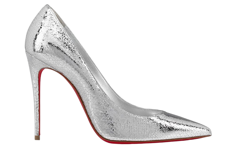 Order (Women) Christian Louboutin Patent Leather Pointed Toe Stiletto 'Silver' 1230342S211
