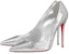 (W) Christian Louboutin Kulit Paten Tumit Runcing Stiletto 'Silver' 1230342S211