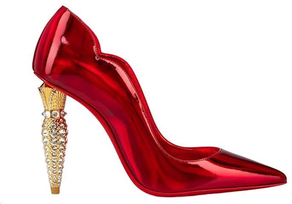 (Women) Christian Louboutin Patent Leather Rhinestone-Embellished Block Heel Pumps 'Red' 1230565T940 Order (Women) Christian Louboutin Patent Leather Rhinestone-Embellished Block Heel Pumps 'Red' 1230565T940