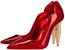 (W) Christian Louboutin Kasut Tumit Blok Kulit Berkilat Berlian Buatan 'Merah' 1230565T940