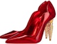 Lookbook (W) Christian Louboutin Kasut Tumit Blok Kulit Berkilat Berlian Buatan 'Merah' 1230565T940