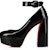 (W) Christian Louboutin Kasut Tumit Tinggi Kulit Patent 13cm 'Hitam' 'Elegan'. 1230758B439