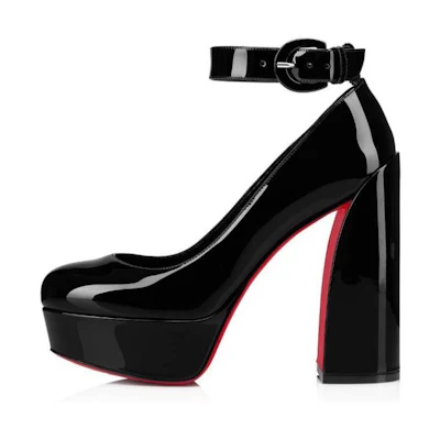 (W) Christian Louboutin Patent Leather Stiletto Heels 13cm 'Black' 'Elegant Temperament'