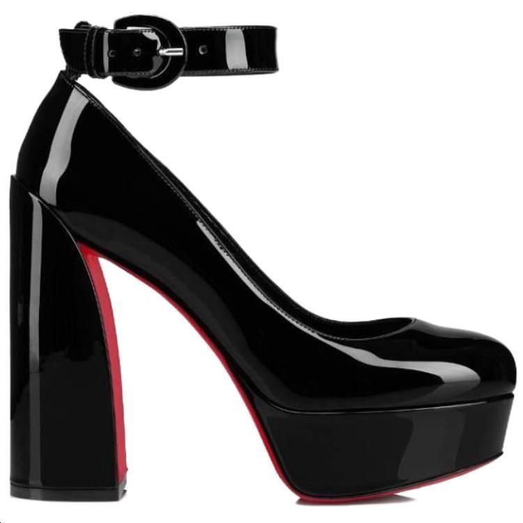 Order (W) Christian Louboutin Kasut Tumit Tinggi Kulit Patent 13cm 'Hitam' 'Elegan'. 1230758B439