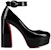 (W) Christian Louboutin Kasut Tumit Tinggi Kulit Patent 13cm 'Hitam' 'Elegan'. 1230758B439