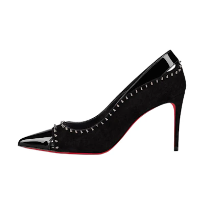 (W) Christian Louboutin Patent Mini Spikes Stiletto 'Black'